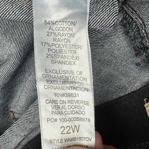 Democracy Ab Technology Jeans Womens 22W Blue Dark Wash Skinny Stretch Pockets - Picture 7 of 13